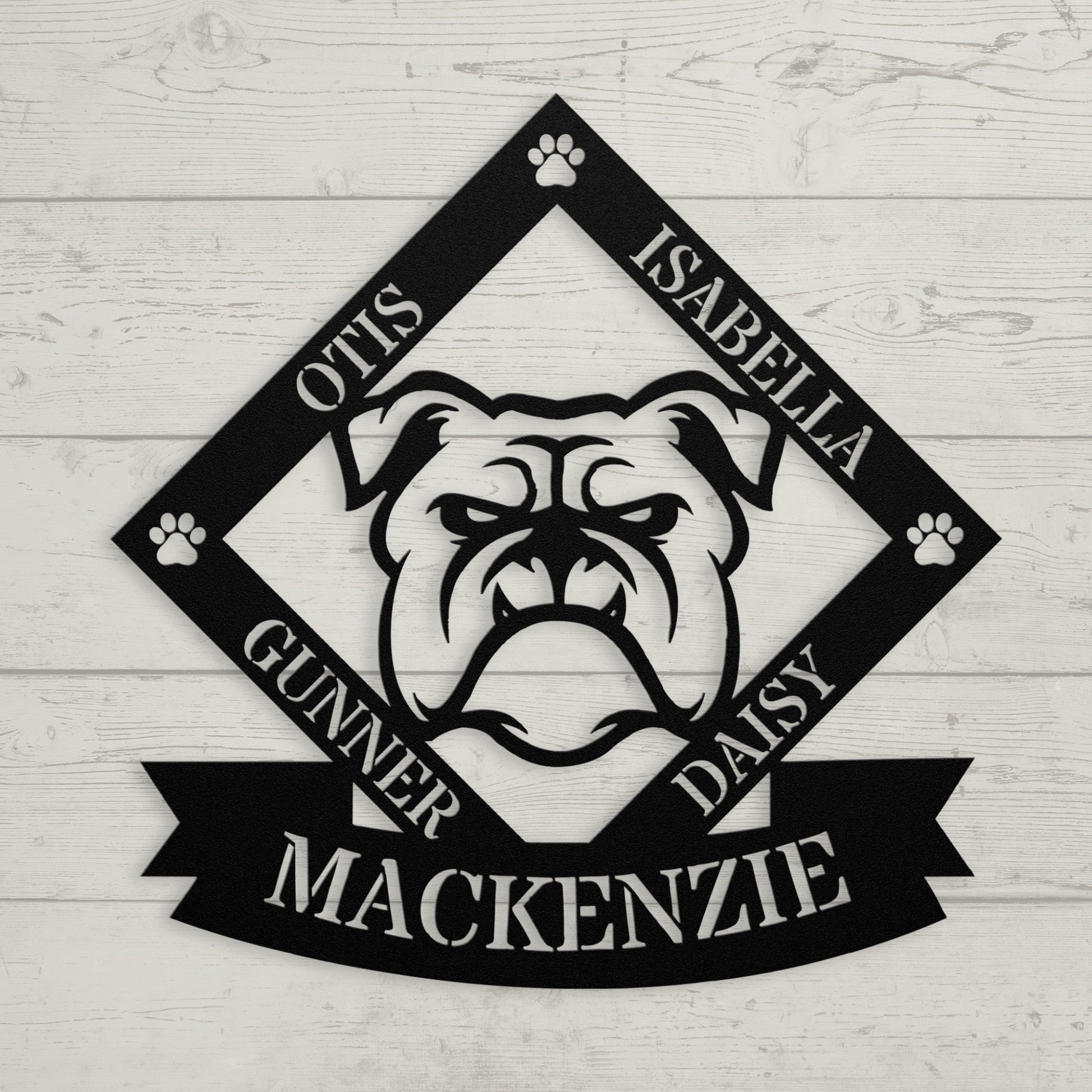 The Whole Crew Family Names Metal Wall Sign - BullyBellyMetal Sign