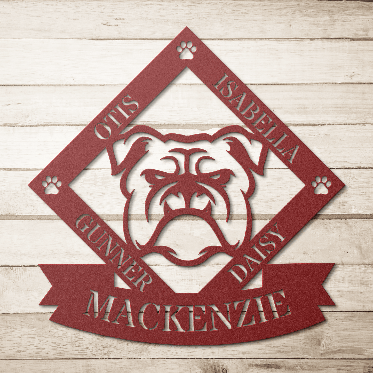 The Whole Crew Family Names Metal Wall Sign - BullyBellyMetal Sign