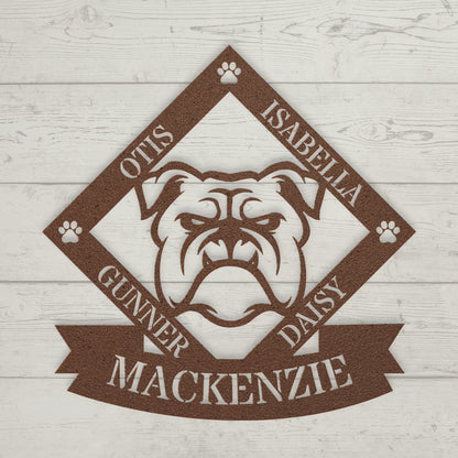 The Whole Crew Family Names Metal Wall Sign - BullyBellyMetal Sign