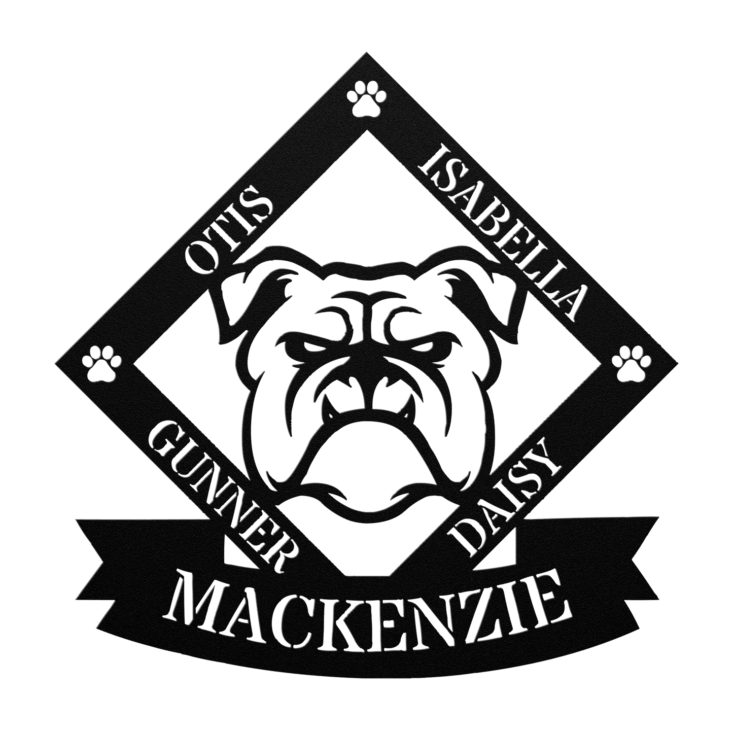 The Whole Crew Family Names Metal Wall Sign - BullyBellyMetal Sign