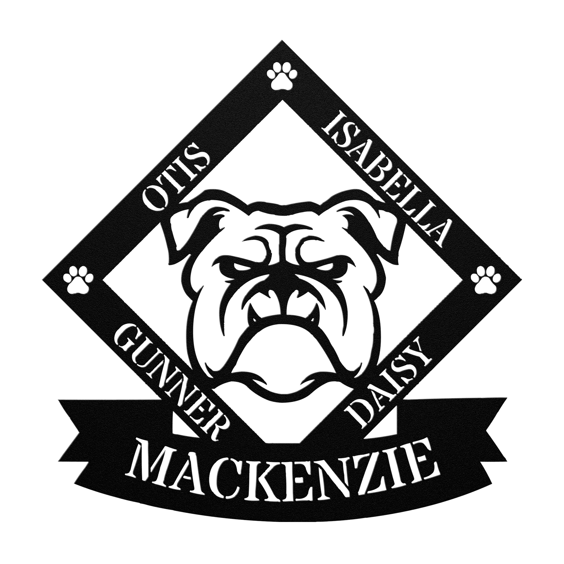 The Whole Crew Family Names Metal Wall Sign - BullyBellyMetal Sign