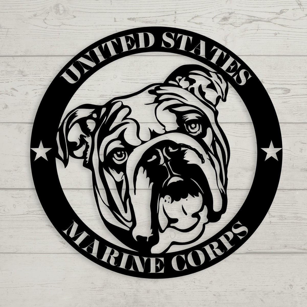 🇺🇸🐾 United States Marine Corps Bulldog Metal Sign – Military Tribute Wall Art - BullyBellyMetal Sign
