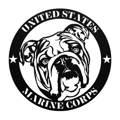 🇺🇸🐾 United States Marine Corps Bulldog Metal Sign – Military Tribute Wall Art - BullyBellyMetal Sign