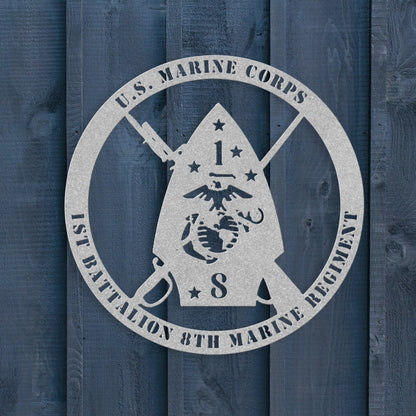 U.S. Marine Corps 1/8 Metal Wall Sign - BullyBellyMetal Sign