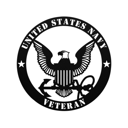U.S. Navy Veteran Metal Sign – Eagle & Anchor Military Wall Art | Navy Veteran Gift - BullyBellyMetal Sign