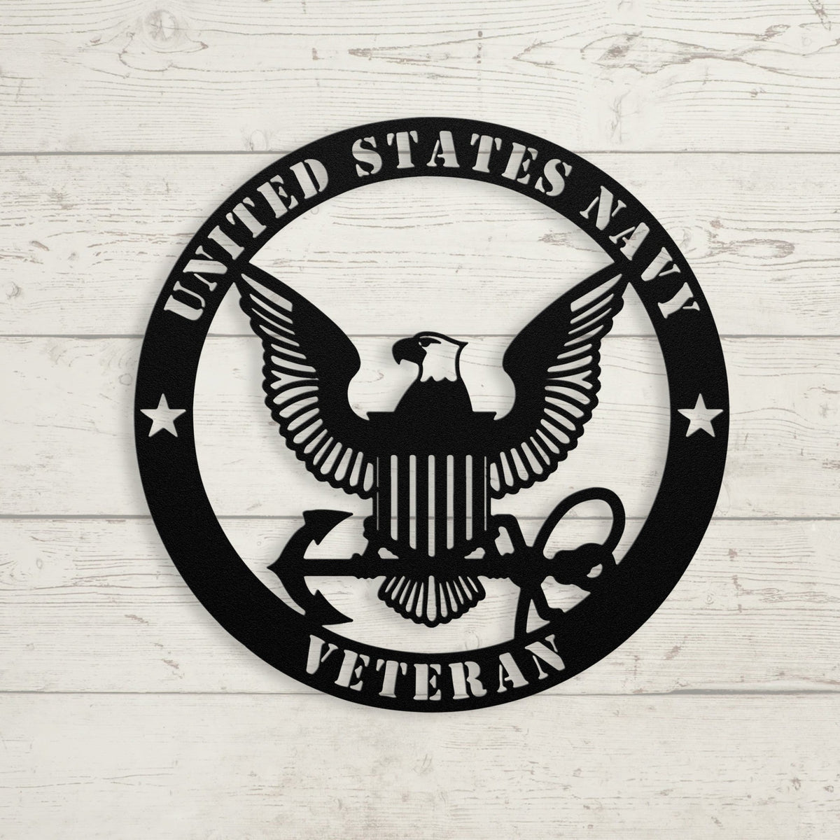 U.S. Navy Veteran Metal Sign – Eagle & Anchor Military Wall Art | Navy Veteran Gift - BullyBellyMetal Sign