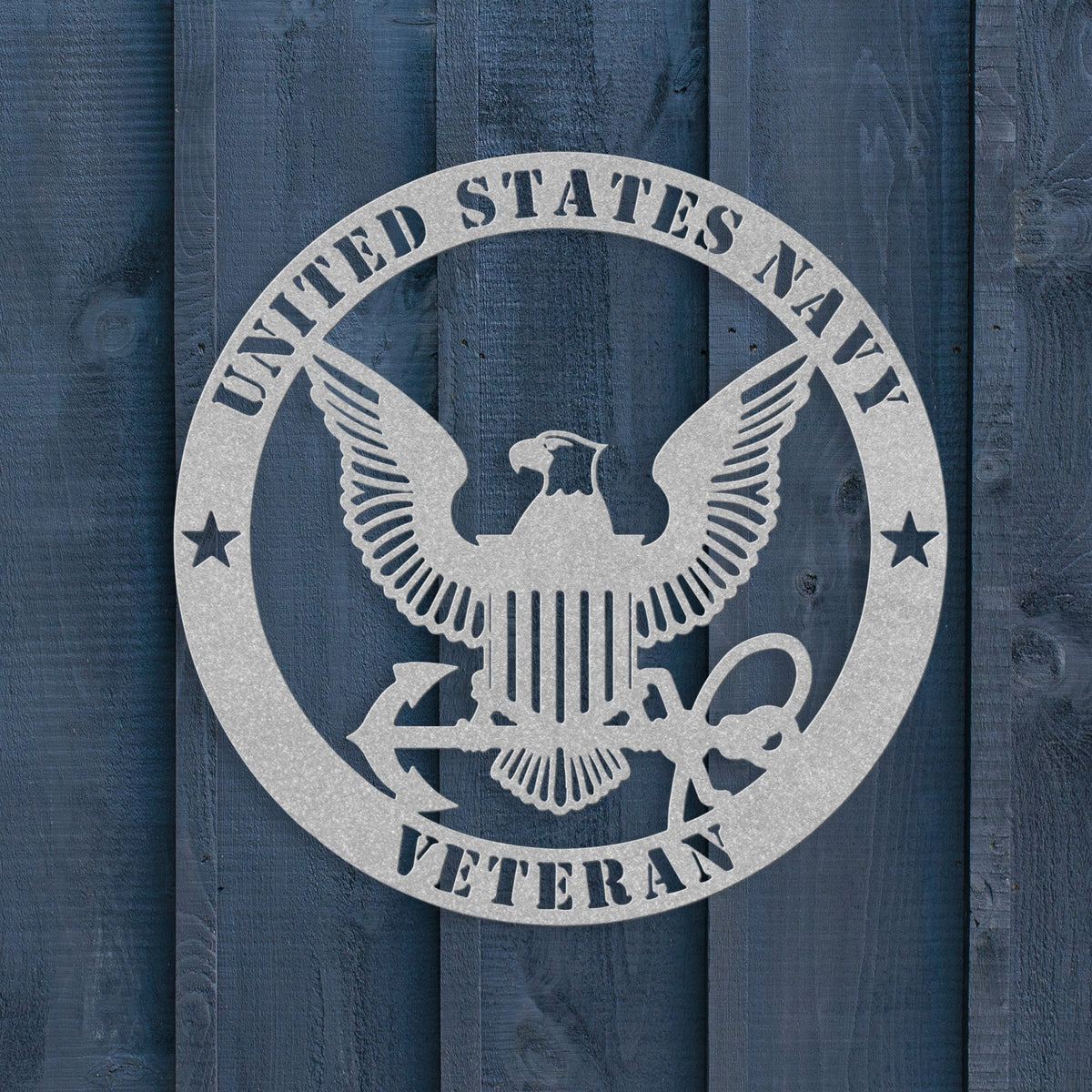 U.S. Navy Veteran Metal Sign – Eagle & Anchor Military Wall Art | Navy Veteran Gift - BullyBellyMetal Sign