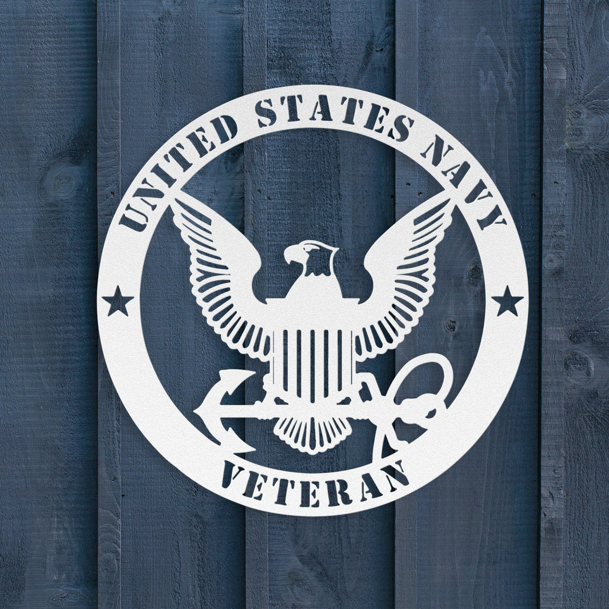 U.S. Navy Veteran Metal Sign – Eagle & Anchor Military Wall Art | Navy Veteran Gift - BullyBellyMetal Sign