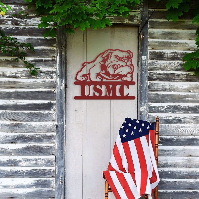 USMC Devil Dog Metal Sign - BullyBellyWall ArtteelaunchMTS12BLACK