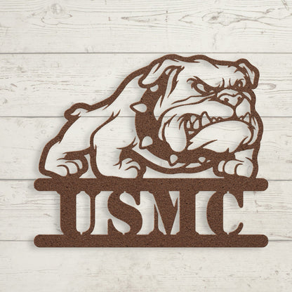 USMC Devil Dog Metal Wall Sign - BullyBellyMetal Sign