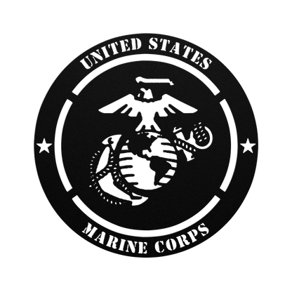 USMC Metal Wall Sign – Personalized Marine Corps Tribute for Enlistment, Promotion, or Retirement - BullyBellyMetal Sign