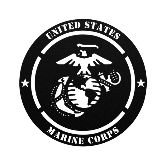 USMC Metal Wall Sign – Personalized Marine Corps Tribute for Enlistment, Promotion, or Retirement - BullyBellyMetal Sign