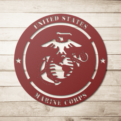 USMC Metal Wall Sign – Personalized Marine Corps Tribute for Enlistment, Promotion, or Retirement - BullyBellyMetal Sign