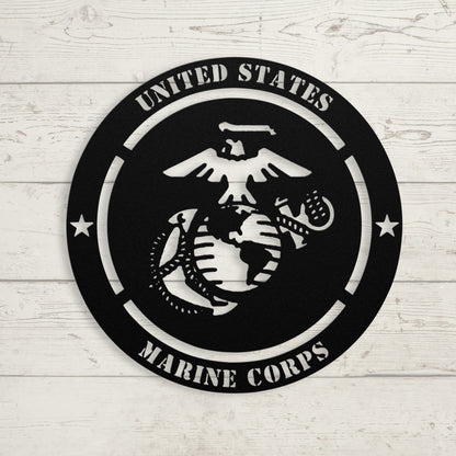 USMC Metal Wall Sign – Personalized Marine Corps Tribute - BullyBellyMetal Sign