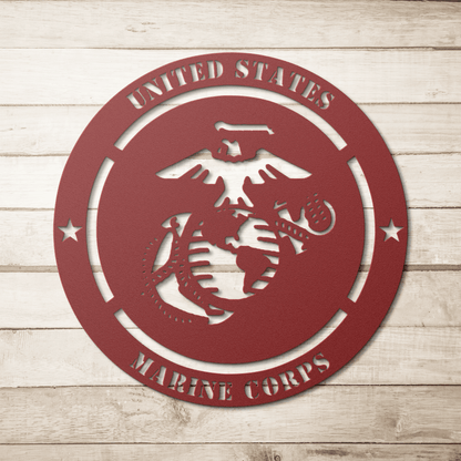 USMC Metal Wall Sign – Personalized Marine Corps Tribute - BullyBellyMetal Sign