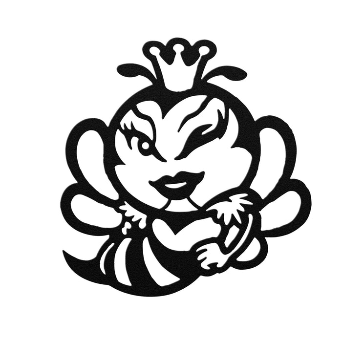 Winking Queen Bee Metal Sign - BullyBellyCustom