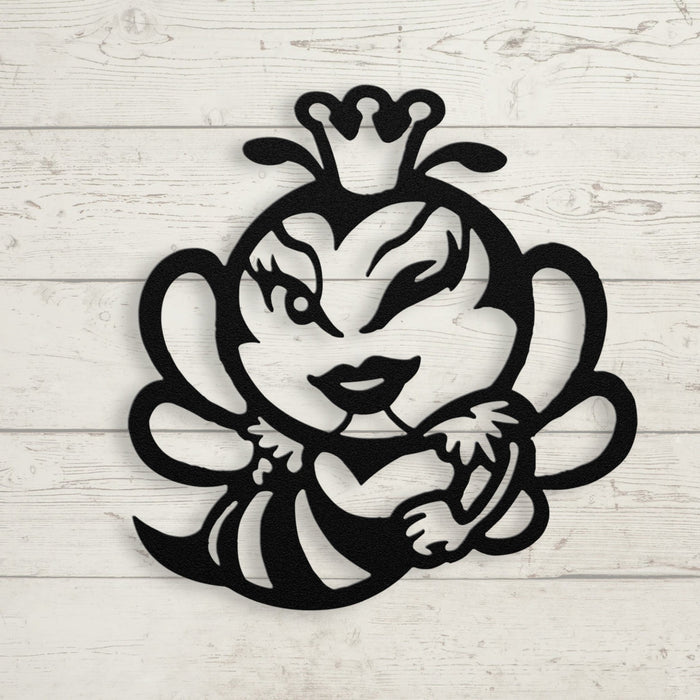 Winking Queen Bee Metal Sign - BullyBellyMetal Sign