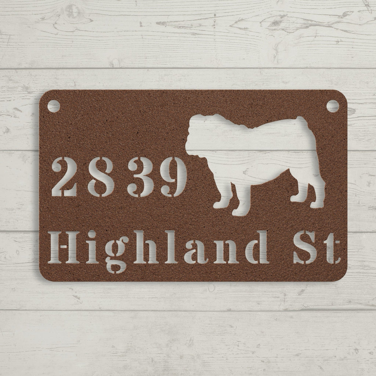 English Bulldog Boulevard Metal Wall Sign - BullyBellyWall Art