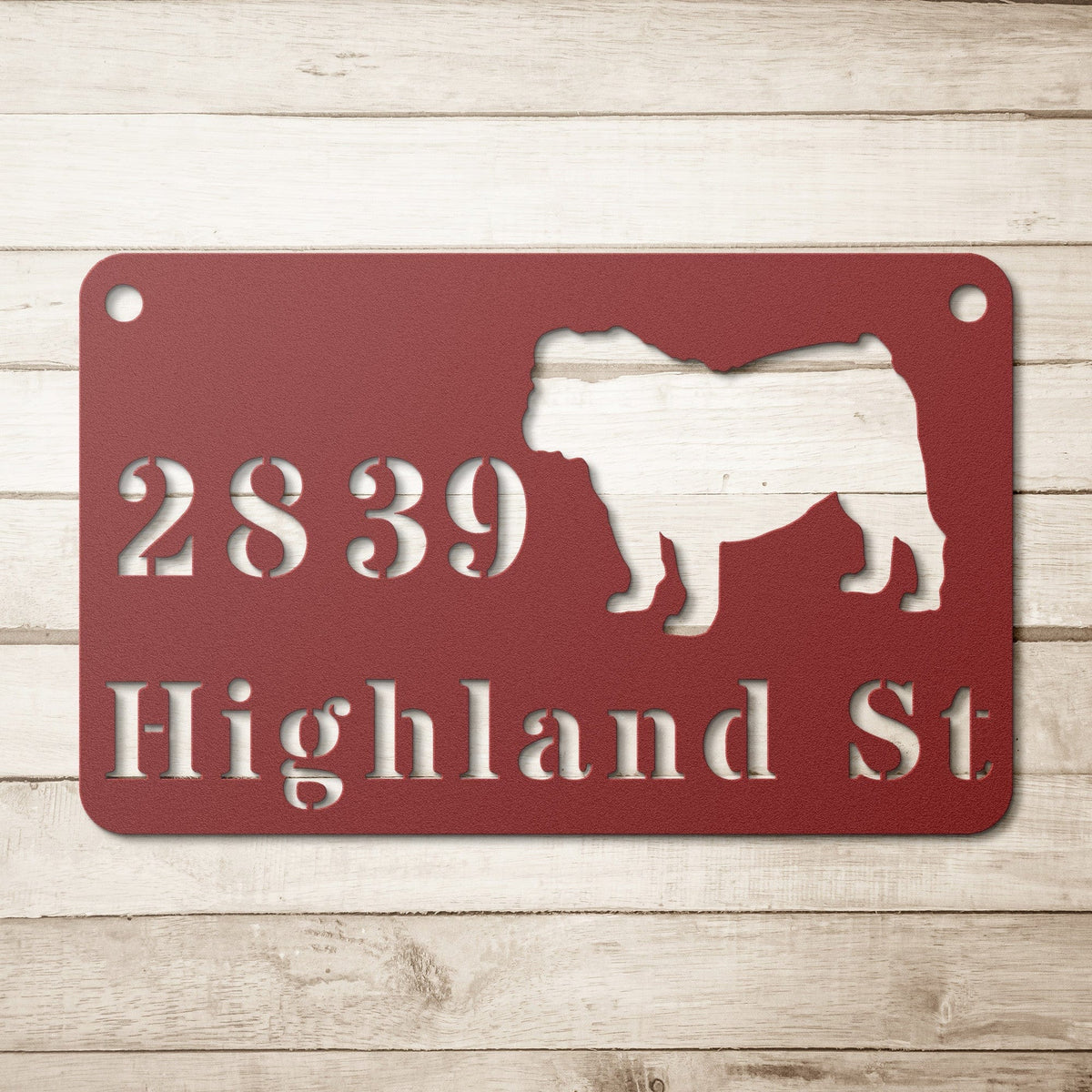 English Bulldog Boulevard Metal Wall Sign - BullyBellyWall Art