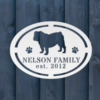 English Bulldog Family Established Metal Sign - BullyBelly