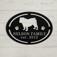 English Bulldog Family Established Metal Sign - BullyBelly