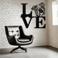 English Bulldog Love Metal Sign - BullyBellyWall Art