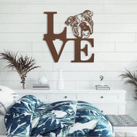 English Bulldog Love Metal Sign - BullyBellyWall Art