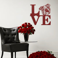 English Bulldog Love Metal Sign - BullyBellyWall Art