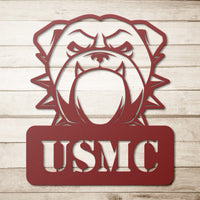 Fierce USMC Bulldog Metal Wall Sign - BullyBellyWall Art