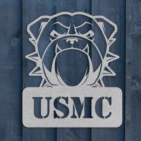 Fierce USMC Bulldog Metal Wall Sign - BullyBellyWall Art