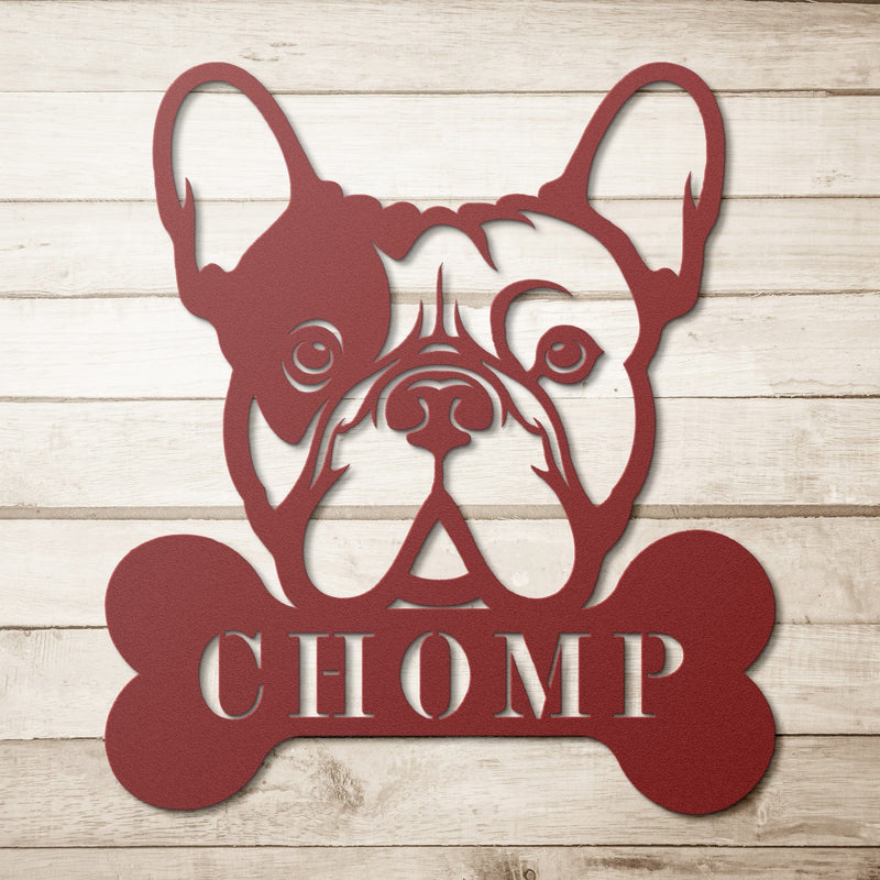 French Bulldog Bistro - Food Bowl Metal Sign - BullyBellyWall Art