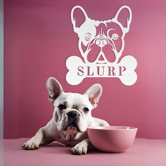 French Bulldog Bistro - Water Bowl Metal Sign - BullyBelly