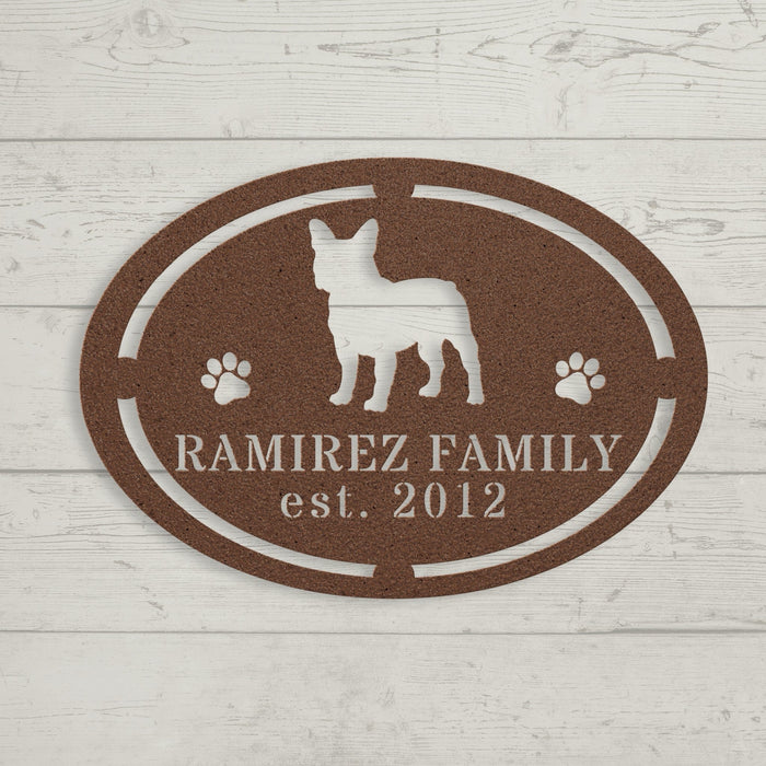 French Bulldog Family Established Metal Sign - BullyBelly