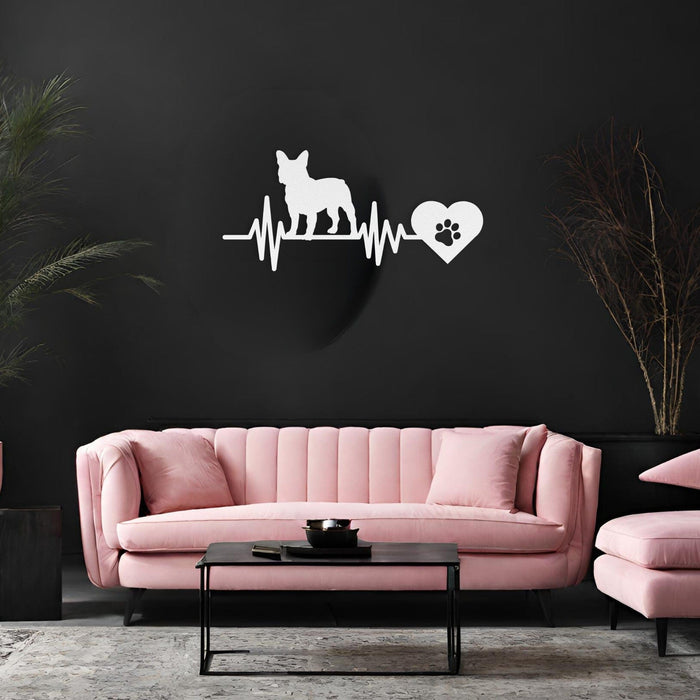 French Bulldog Heartbeat Metal Sign - BullyBelly