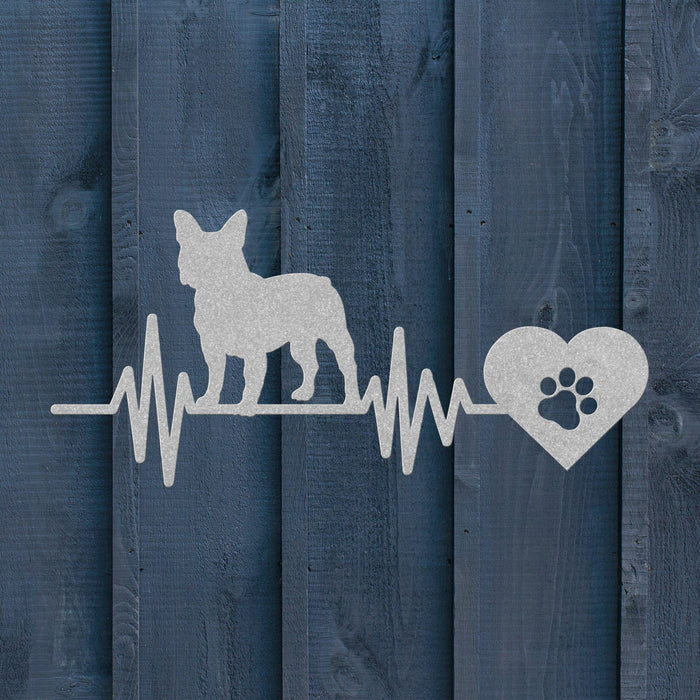 French Bulldog Heartbeat Metal Sign - BullyBellyWall Art