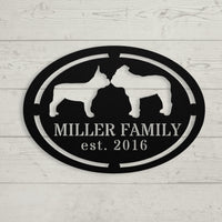 French-English Bulldog Family Established Metal Sign - BullyBelly