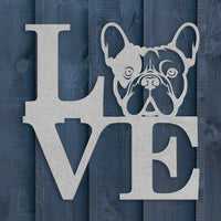 Frenchie Love Metal Sign - BullyBellyWall Art