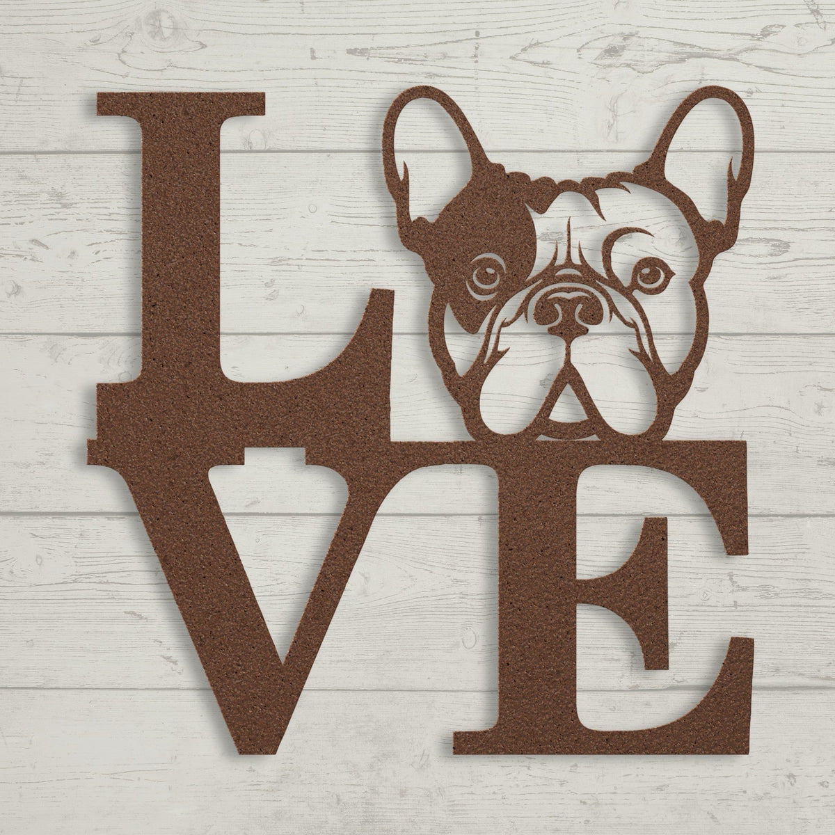 Frenchie Love Metal Sign - BullyBellyWall Art