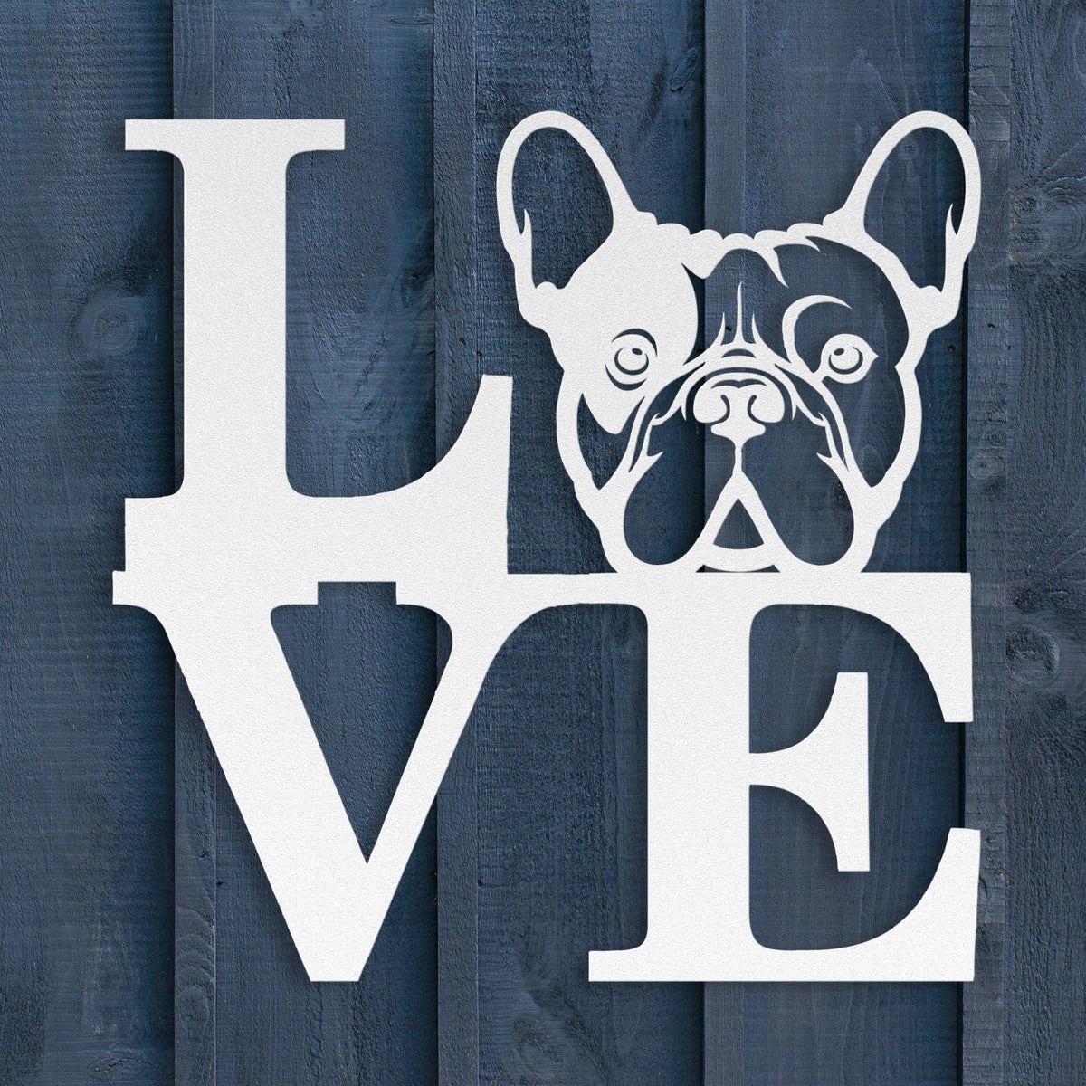 Frenchie Love Metal Sign - BullyBellyWall Art