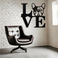 Frenchie Love Metal Sign - BullyBellyWall Art