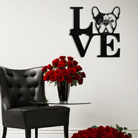 Frenchie Love Metal Sign - BullyBellyWall Art