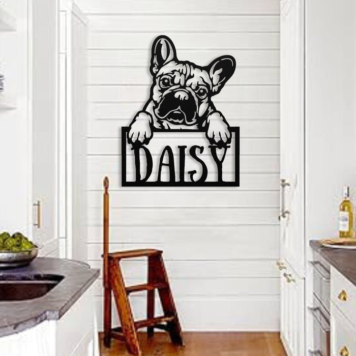 Frenchie Metal Nameplate - BullyBelly