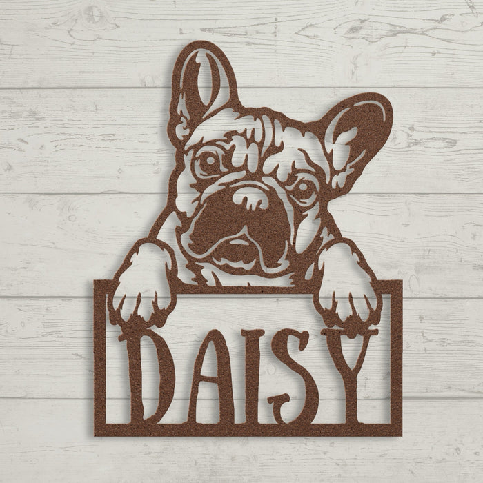 Frenchie Metal Nameplate - BullyBellyWall Art