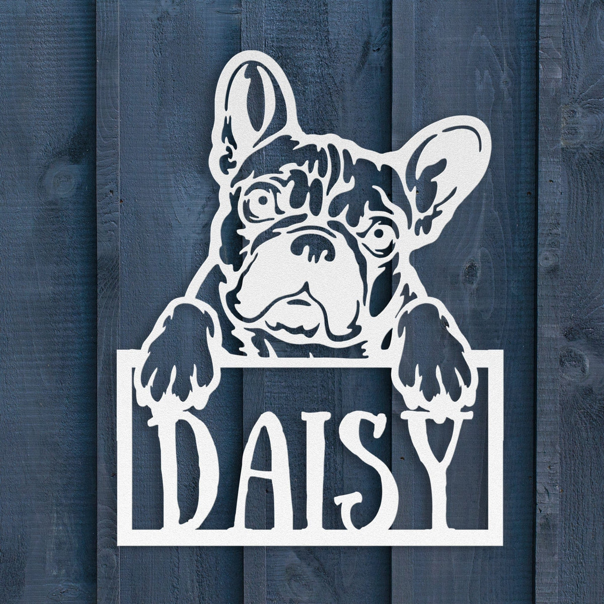 Frenchie Metal Nameplate - BullyBellyWall Art