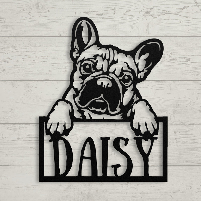 Frenchie Metal Nameplate - BullyBellyWall Art