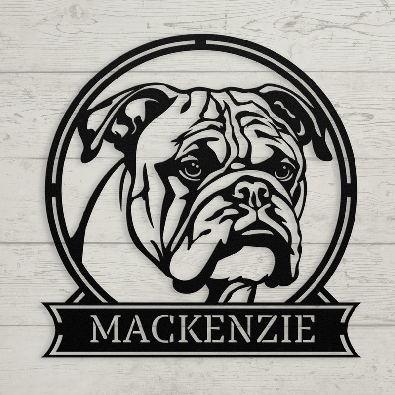 Majestic Bulldog Metal Sign - BullyBellyWall Art