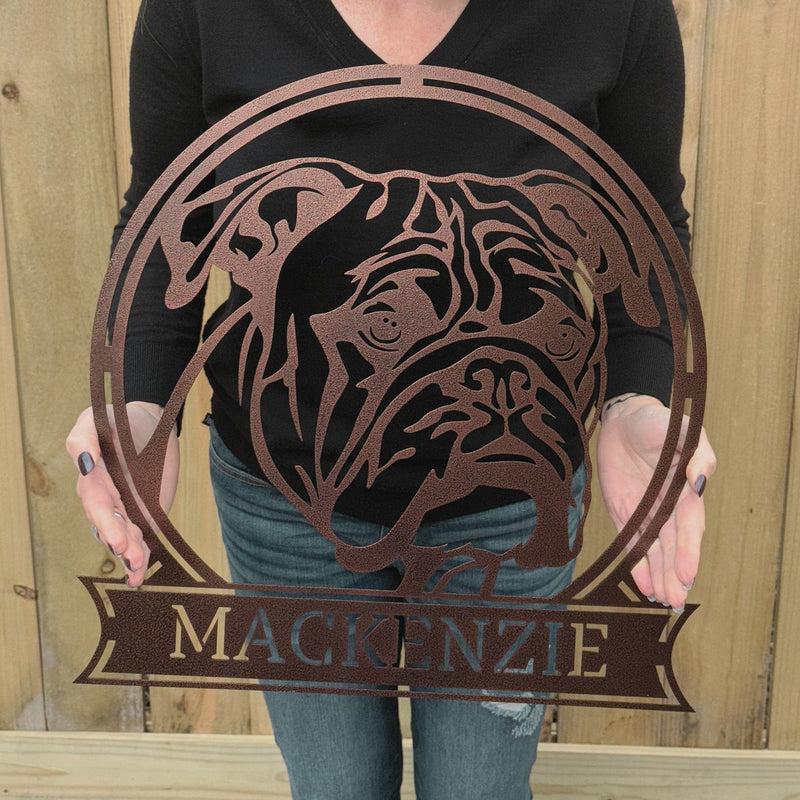 Majestic Bulldog Metal Sign - BullyBellyWall Art