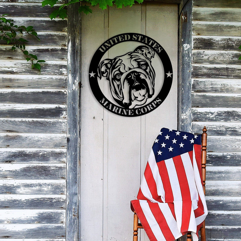 Marine Corps Bulldog Metal Wall Art - BullyBelly