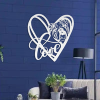 My Love, My Heart English Bulldog Metal Wall Art - BullyBellyWall Art