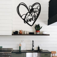 My Love, My Heart Frenchie Metal Wall Art - BullyBellyWall Art